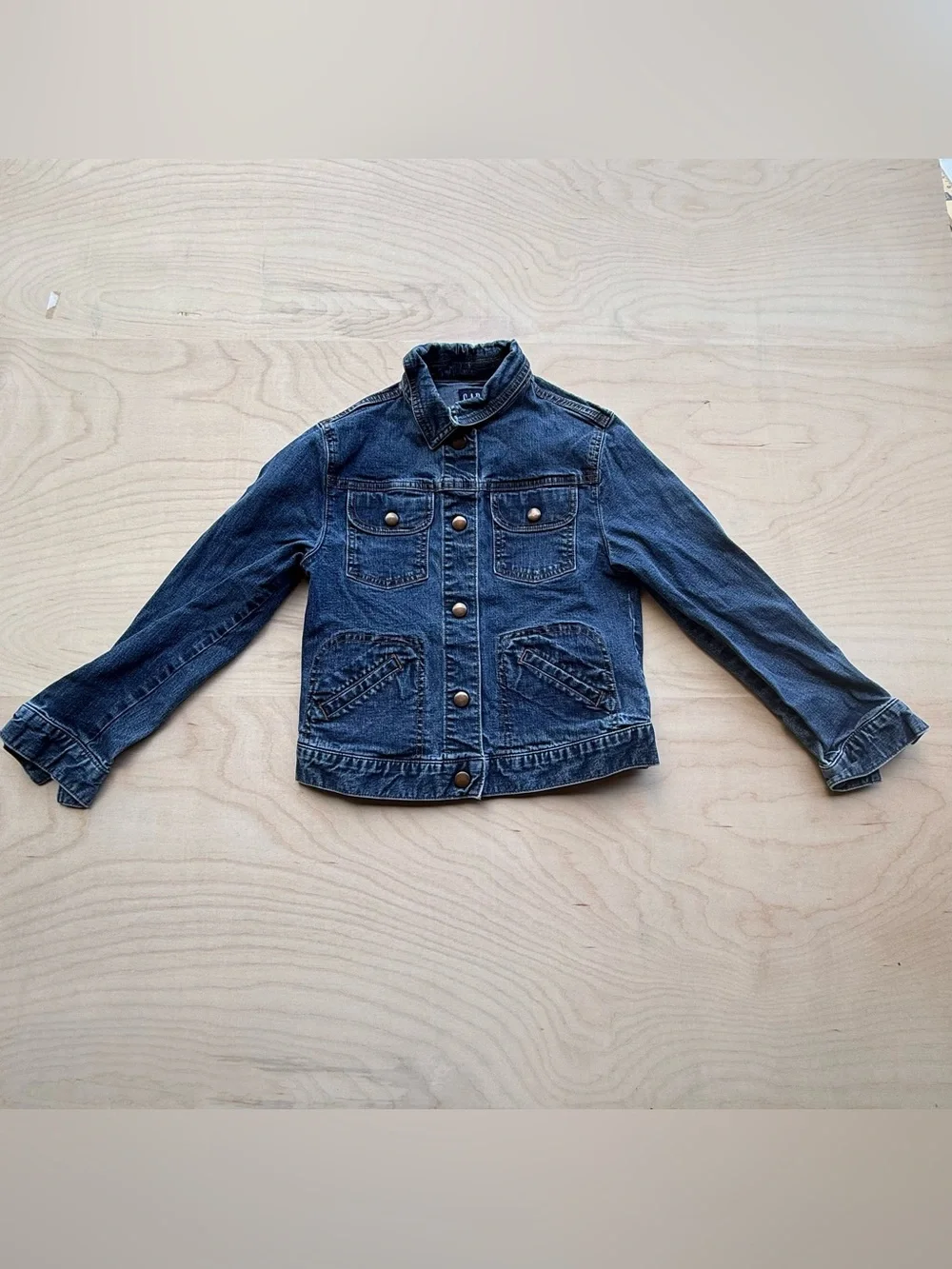 Gap Kids Dark Wash Cotton Denim Jean Button Down Long Sleeve Jacket size L (10)